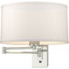 Simple 23 inch 100 watt Sterling Swing Arm Sconce Wall Light in Flax