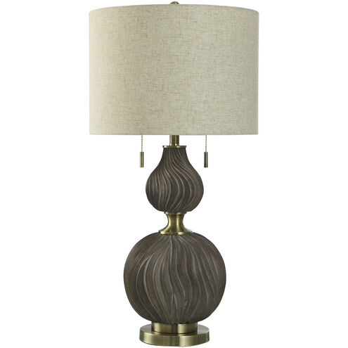 Cameron 33.5 inch 60.00 watt Brown and Brass Table Lamp Portable Light