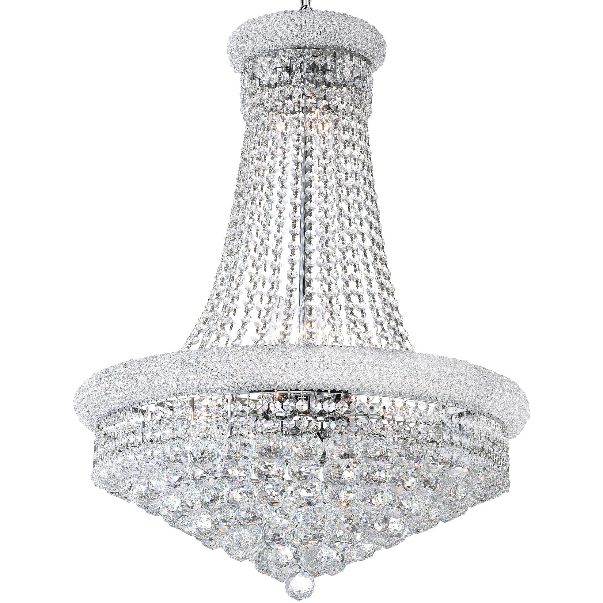 Empire 17 Light 24 inch Chrome Down Chandelier Ceiling Light