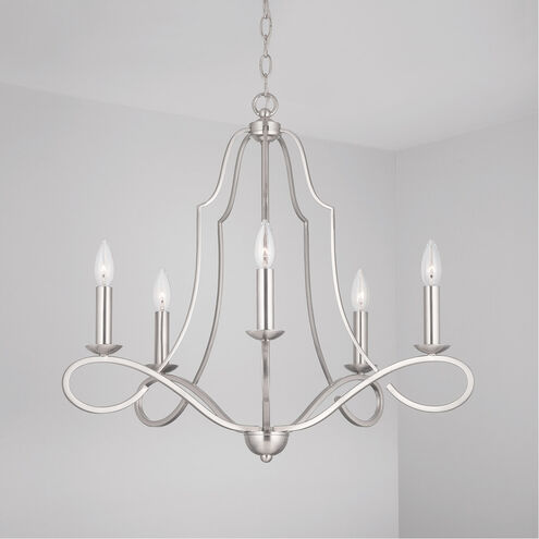 Cameron 5 Light 27 inch Brushed Nickel Chandelier Ceiling Light, HomePlace by Capital Lighting