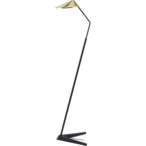 Canada 55 inch 11 watt Black & Stain Brass Floor Lamp Portable Light