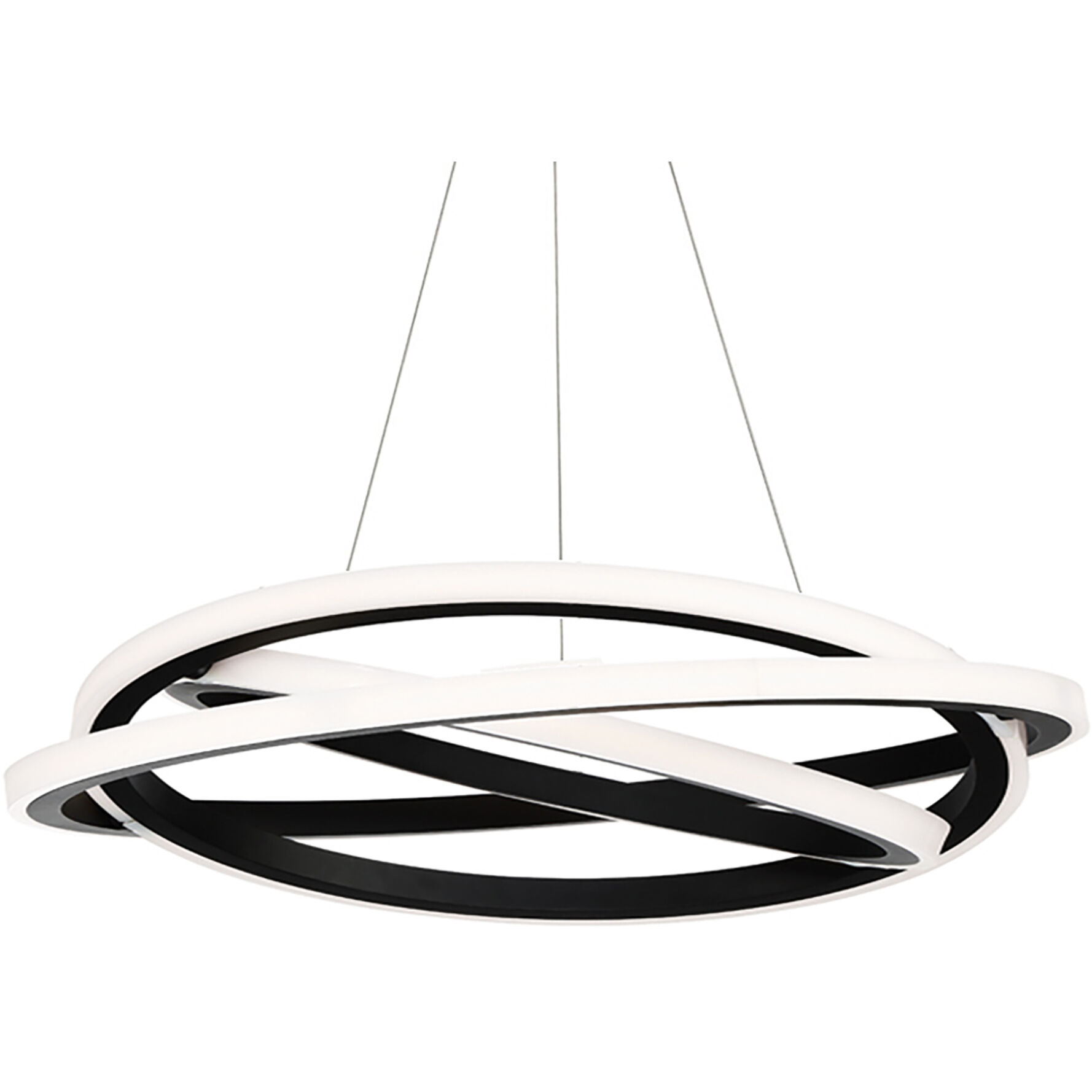 Veloce LED 38 inch Black Chandelier Ceiling Light in 38in.