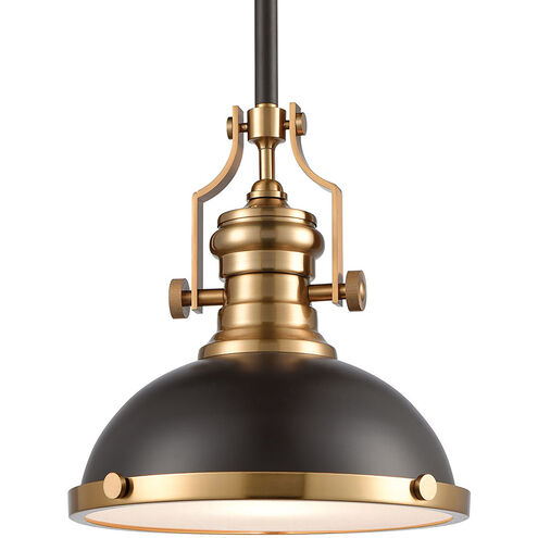 Sabrina 1 Light 13 inch Oil Rubbed Bronze with Satin Brass Pendant Ceiling Light