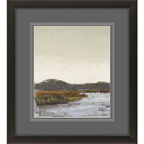 Along the Water Gray and Brown and Orange and Green Framed Art