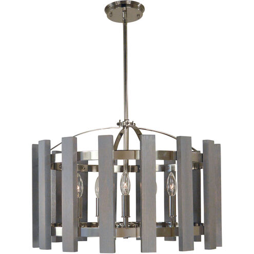 Arcadia 5 Light 22 inch Polished Nickel Dining Chandelier Ceiling Light