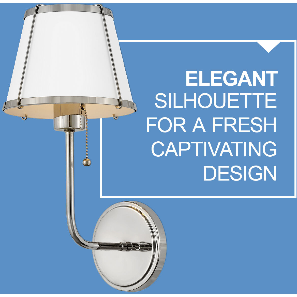Clarke 1 Light 7.25 inch Polished Nickel Sconce Wall Light in Polished Nickel with Matte White