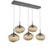 Nova LED LED Graphite Linear Pendant Ceiling Light in 3000K LED, Geo Inner - Bronze Outer, Multi-Port