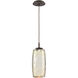 Vessel LED Flat Bronze Pendant Ceiling Light in Amber, 2700K LED, Large