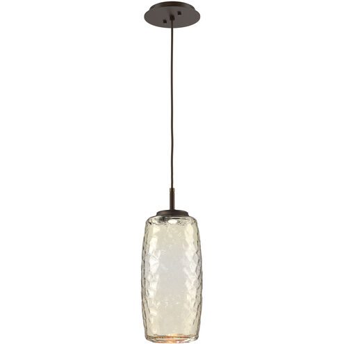 Vessel LED Flat Bronze Pendant Ceiling Light in Amber, 2700K LED, Large