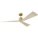 Adler 60 inch Burnished Brass with Washed White Oak ABS Blades Ceiling Fan