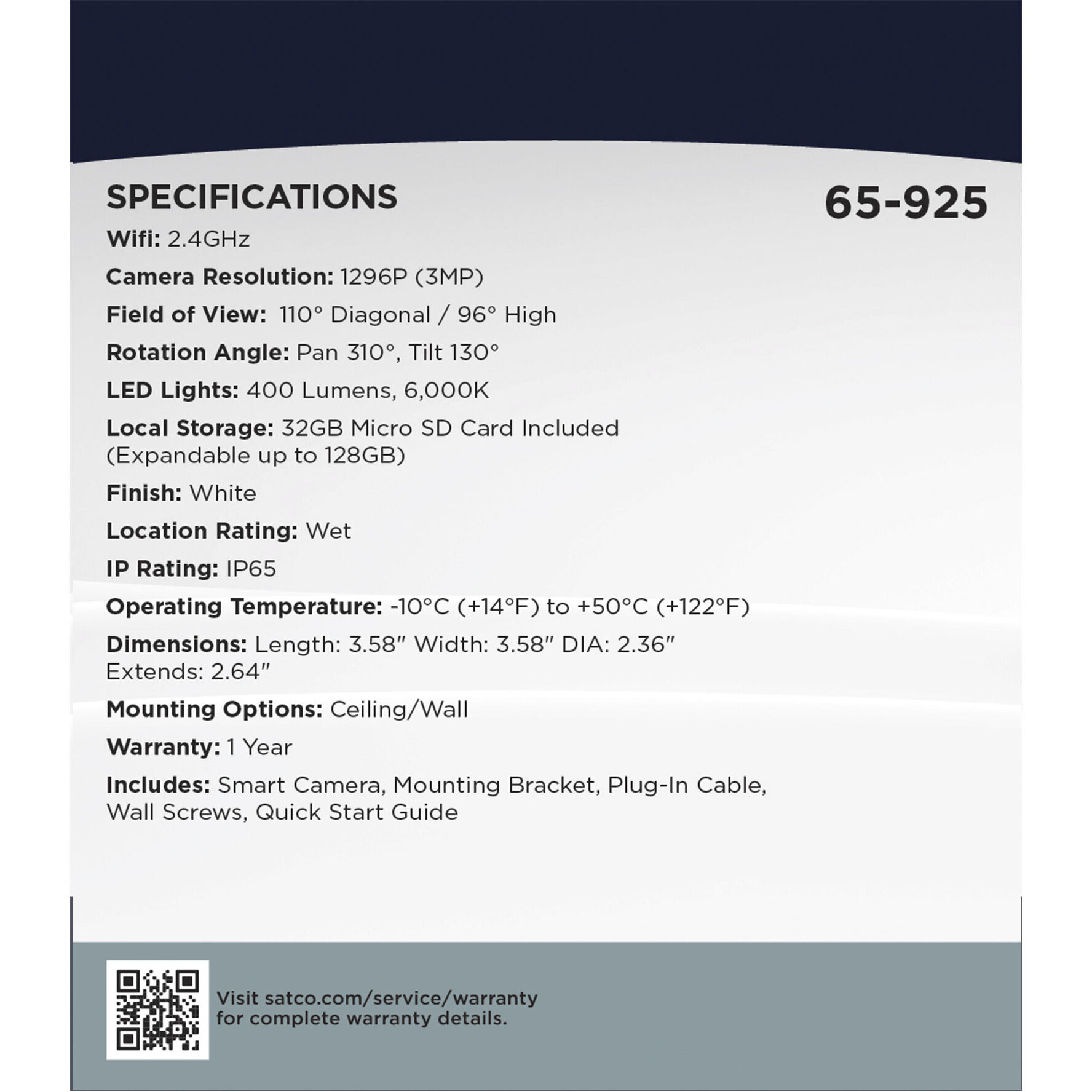 Brentwood LED 4.43 inch White Outdoor Security Light