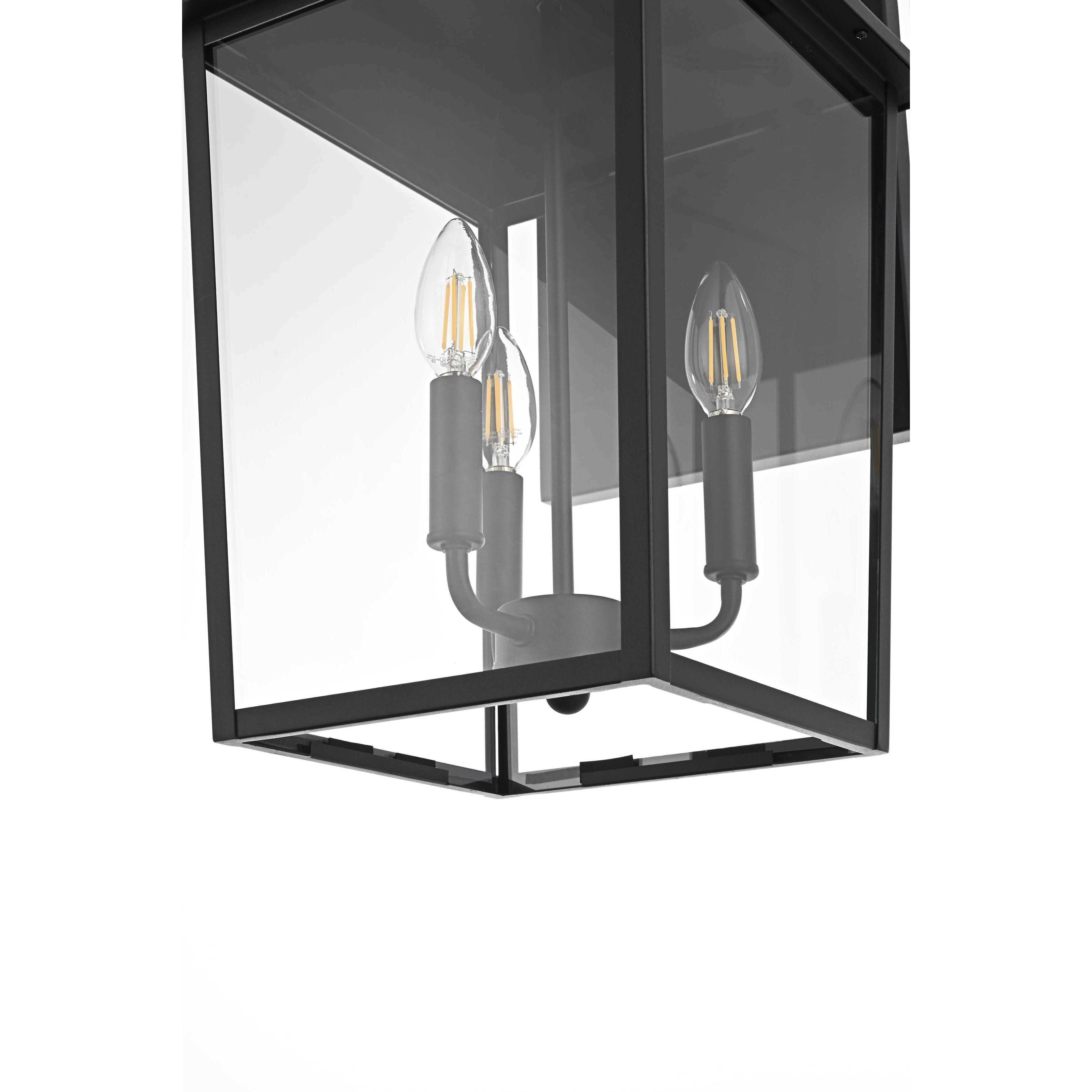 Riggs 3 Light 21.5 inch Black Outdoor Wall Sconce