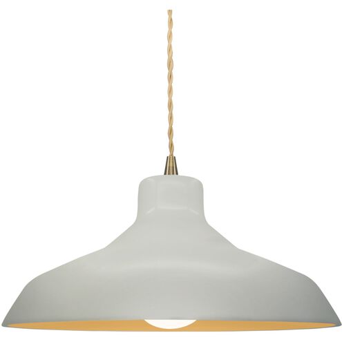 Radiance 1 Light 13.5 inch Matte White and Champagne Gold and Antique Brass Pendant Ceiling Light