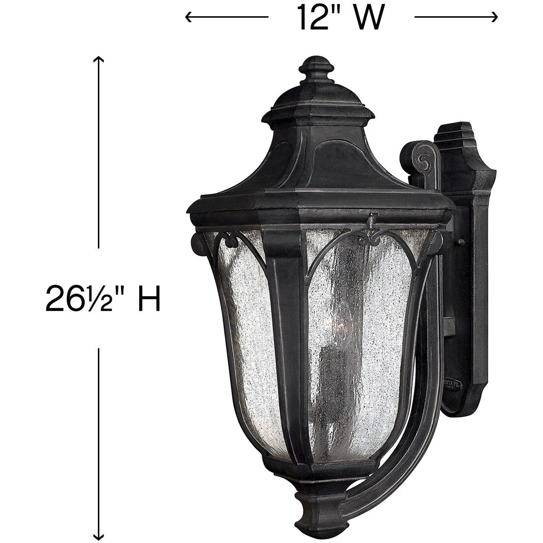 Trafalgar Outdoor Wall Mount Lantern in Museum Black, Extra Large