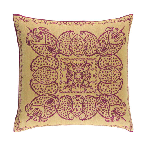 Indira 20 X 20 inch Bright Pink and Lime Throw Pillow