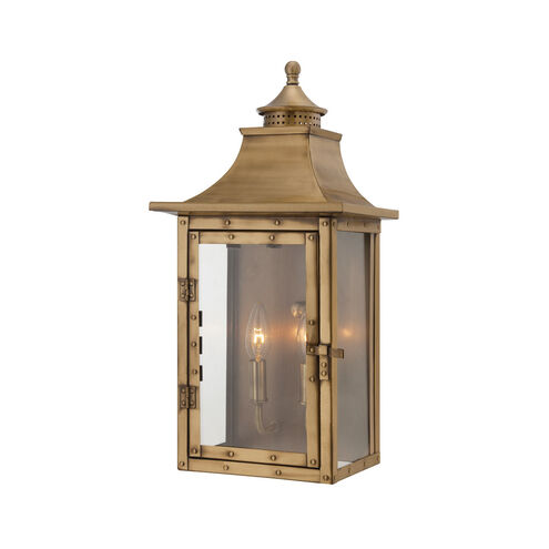 St. Charles 2 Light 20 inch Aged Brass Exterior Wall Mount