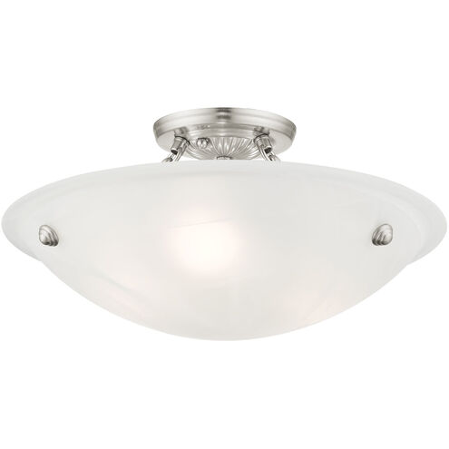Oasis 3 Light 16 inch Brushed Nickel Semi-Flush Mount Ceiling Light