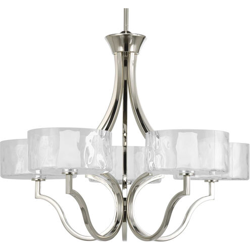 Caress 5 Light 27 inch Polished Nickel Chandelier Ceiling Light