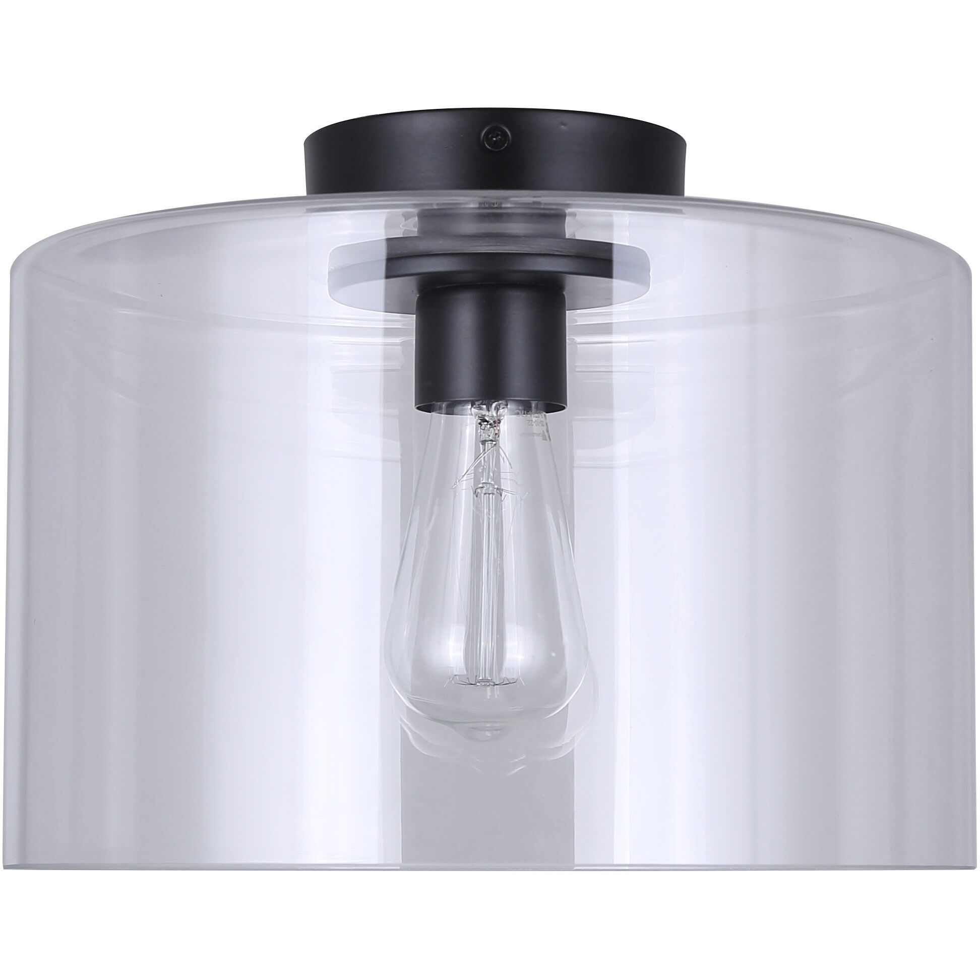 Sklo 1 Light 12 inch Matte Black Flush Mount Ceiling Light