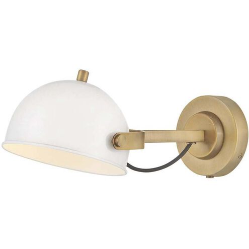 Spence 1 Light 7.25 inch Chalk White with Heritage Brass Interior Wall Mount Wall Light