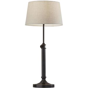 Mitchell 25 inch 100.00 watt Antiqued Black Table Lamps Portable Light, 2 Pack, Simplee Adesso