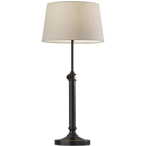 Mitchell 24.5 inch 100 watt Antiqued Black Table Lamps Portable Light, 2 Pack, Simplee Adesso
