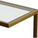 Musing 24.25 X 18 inch Brushed Brass and Clear Glass Accent Table