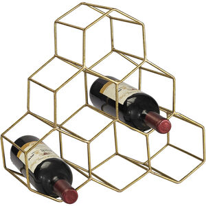 Angular Study Gold Wine Rack