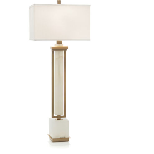 Leah 41.5 inch 100.00 watt Coffee Bronze and White Alabaster Buffet Lamp Portable Light