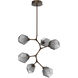 Gem LED 30 inch Flat Bronze Chandelier Ceiling Light in Smoke, 2700K LED, Modern Vine