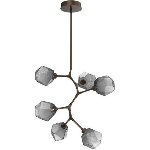 Gem LED 30 inch Flat Bronze Chandelier Ceiling Light in Smoke, 2700K LED, Modern Vine