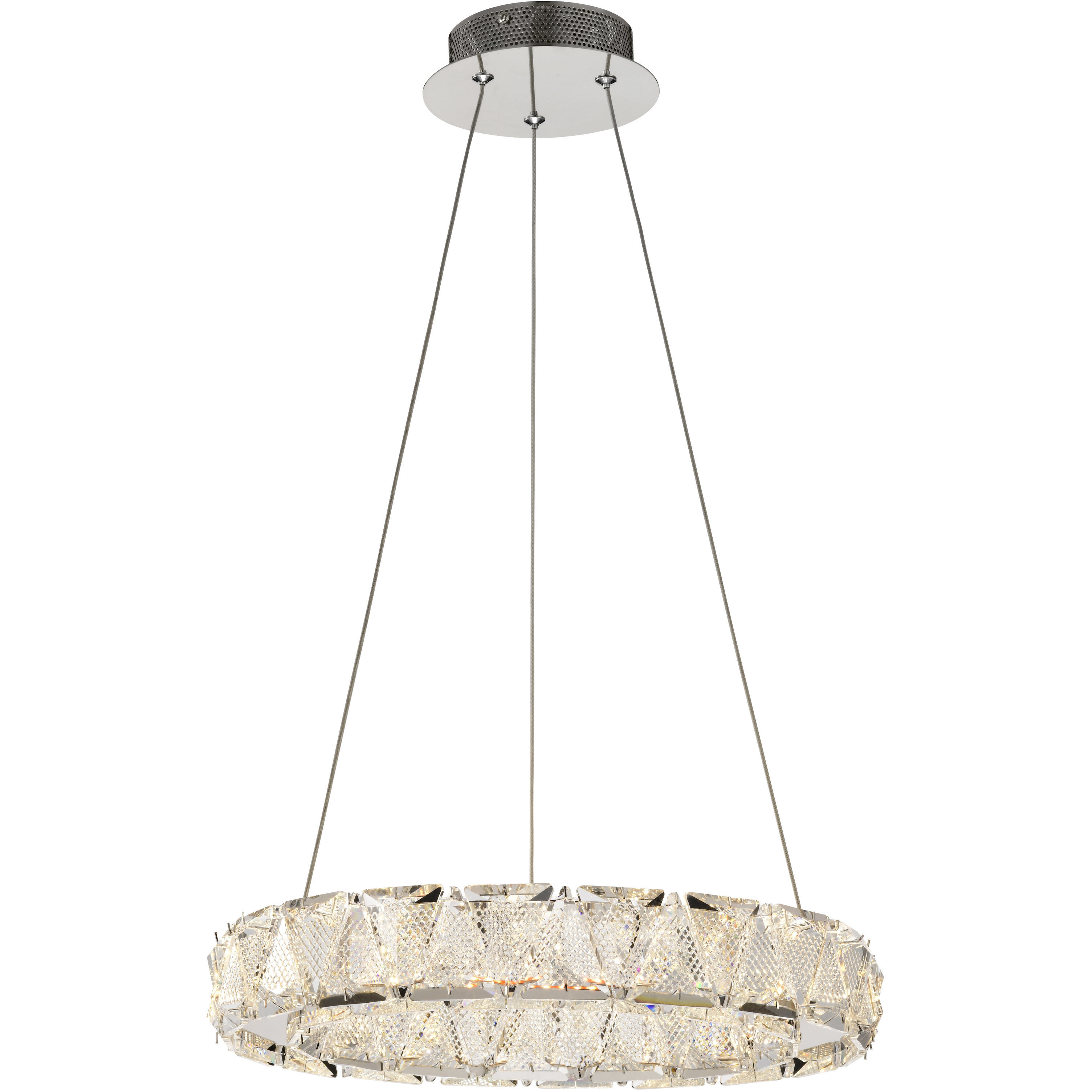 Asher LED 15.75 inch Polished Nickel Pendant Ceiling Light