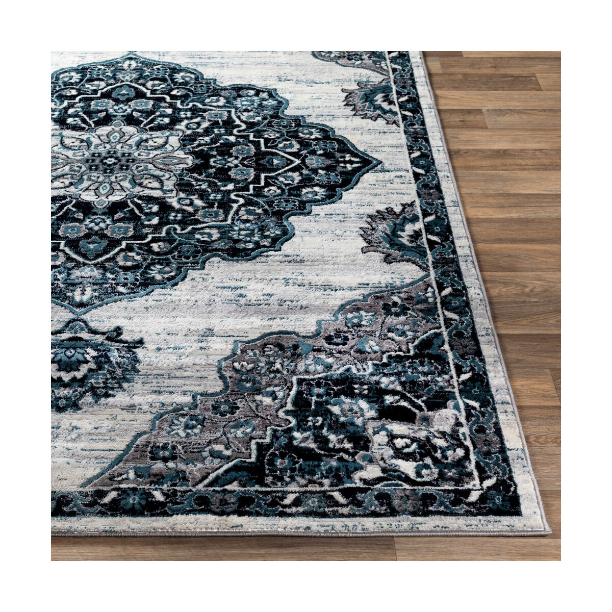Wanderlust 123 X 94.09 inch Ink Blue/Sky Blue/Charcoal/Light Slate/White Machine Woven Rug