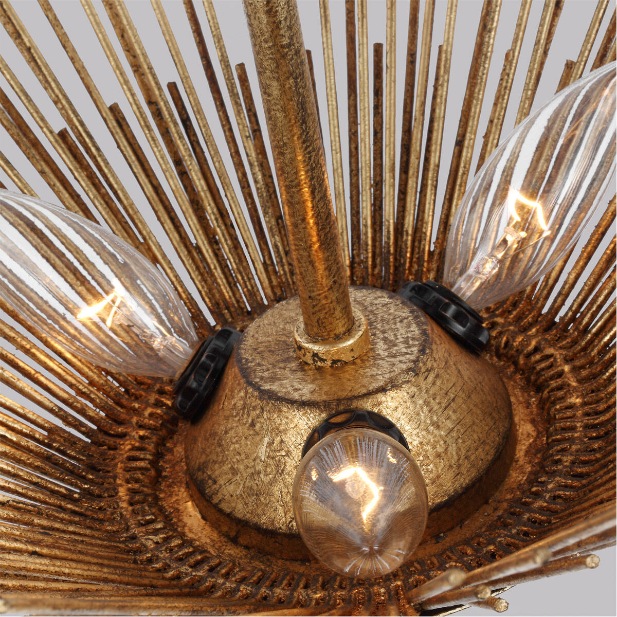 AH by Alexa Hampton Helios 3 Light 17 inch Antique Gild Flush Mount Ceiling Light