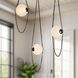 Petra 14.5 inch Urban Bronze and Cloud Glass Chandelier Ceiling Light