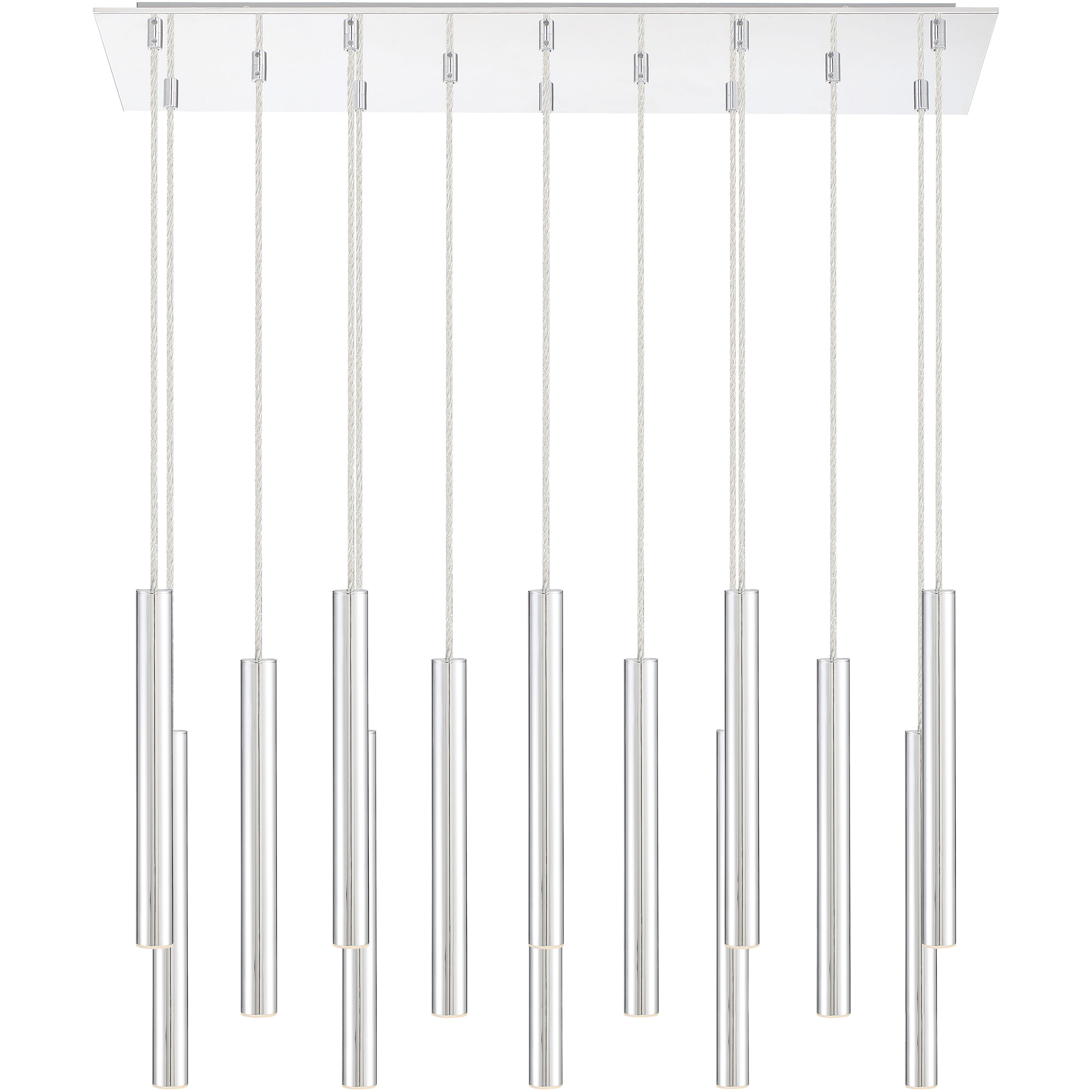 Forest LED 9.75 inch Chrome Chandelier Ceiling Light in 37, Chrome Steel, 14