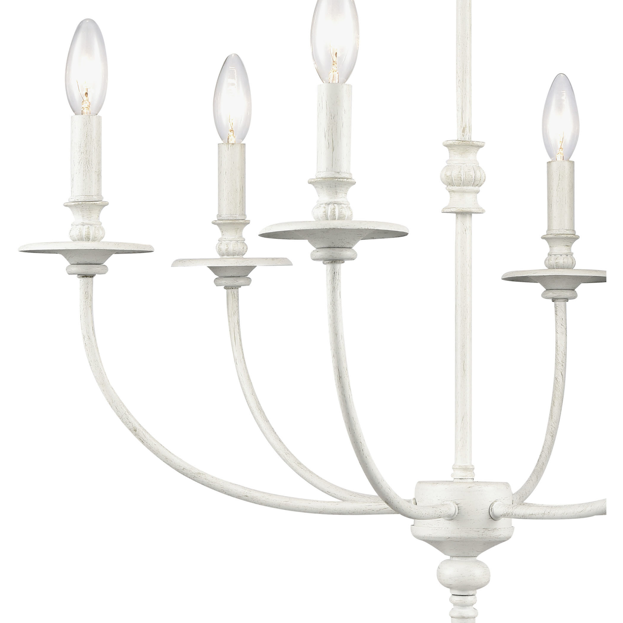 Hartford 6 Light 25 inch Farmhouse White Chandelier Ceiling Light