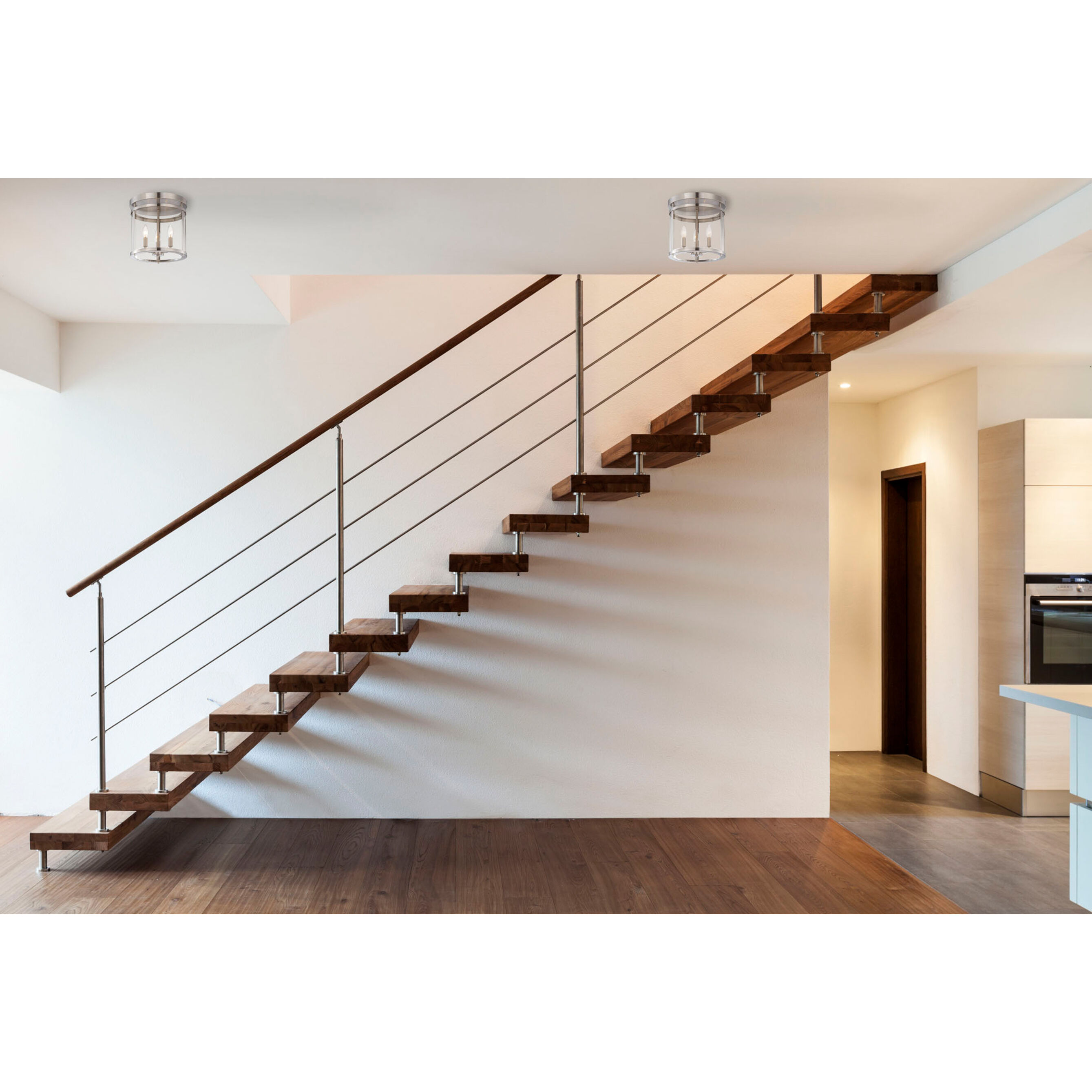 Penrose 3 Light 12.5 inch Satin Nickel Semi-Flush Ceiling Light, Essentials