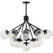 Silvarious 16 Light Black Chandelier/Semi Flush Ceiling Light