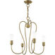 Lucerne 4 Light 20 inch Antique Brass Chandelier Ceiling Light