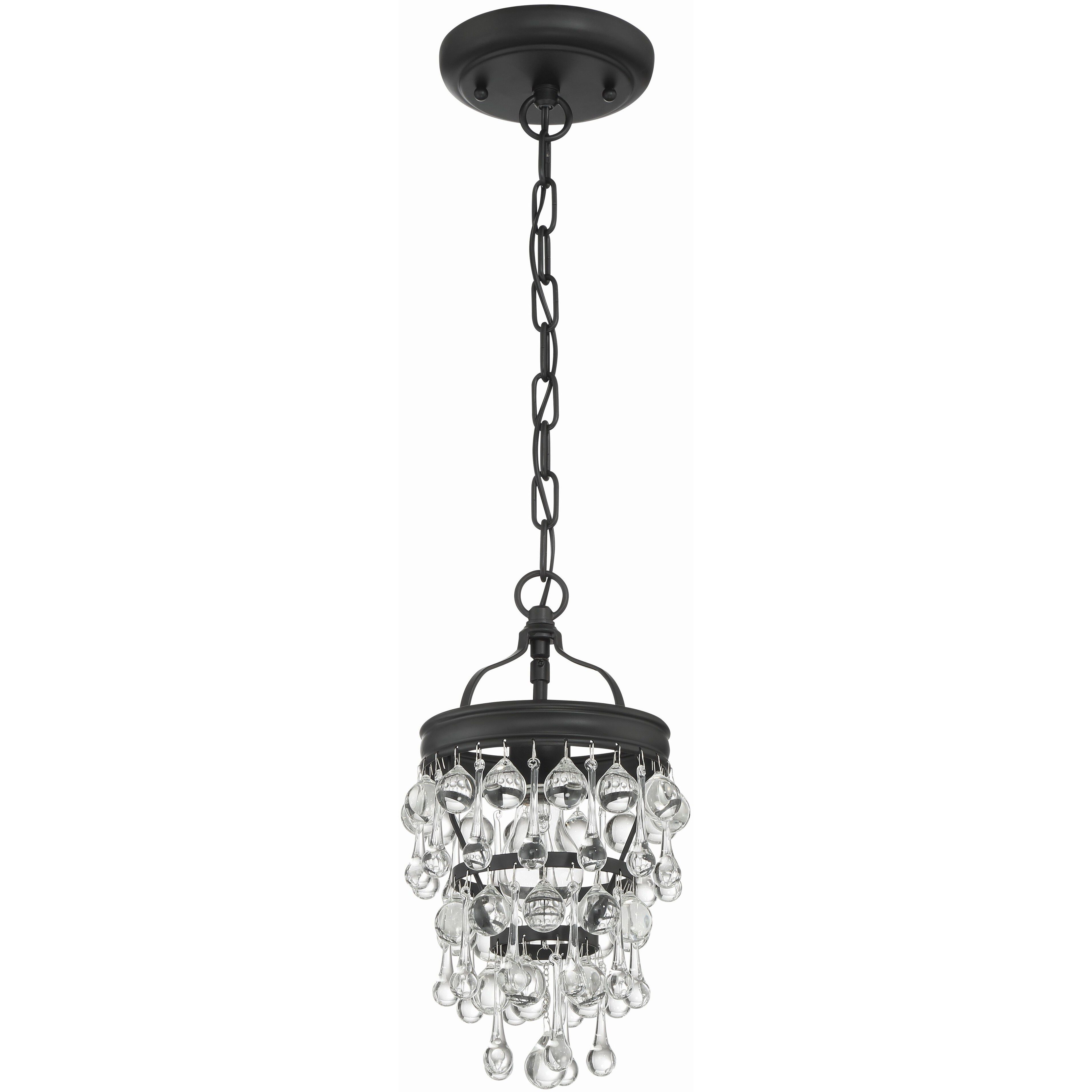 Calypso 1 Light 7.25 inch Matte Black Chandelier Ceiling Light