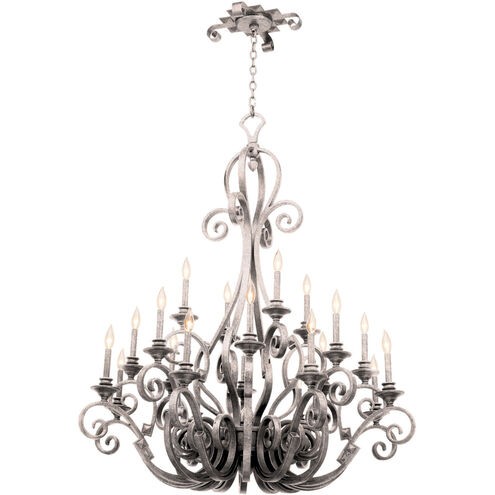 Ibiza 20 Light 51 inch Pearl Silver Chandelier Ceiling Light in Mica (S205)