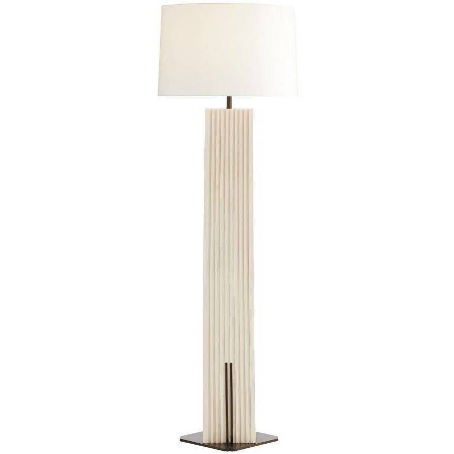 Fortunata 61 inch 150.00 watt Ivory and Heritage Brass Floor Lamp Portable Light