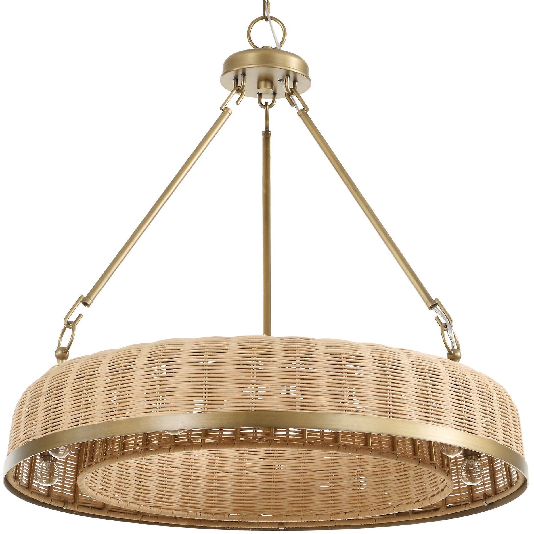 Ladakh 9 Light 28 inch Weathered Brushed Brass Pendant Ceiling Light