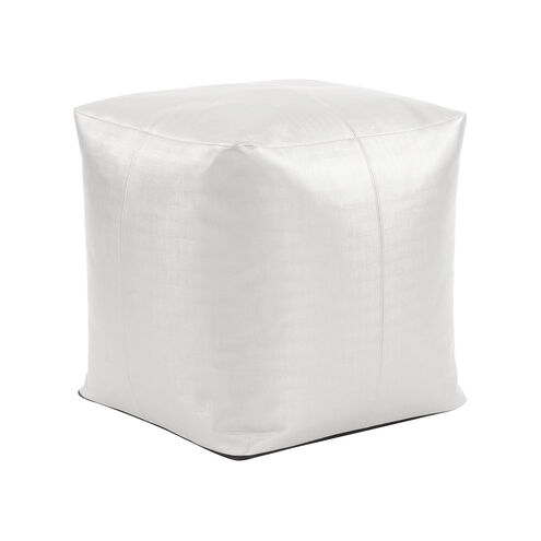 Pouf 18 inch Luxe Mercury Square Ottoman with Cover
