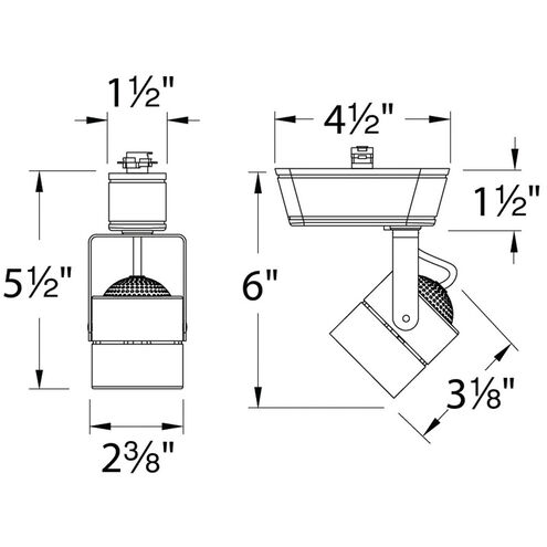 HT-809 1 Light 120 Black L Track Fixture Ceiling Light