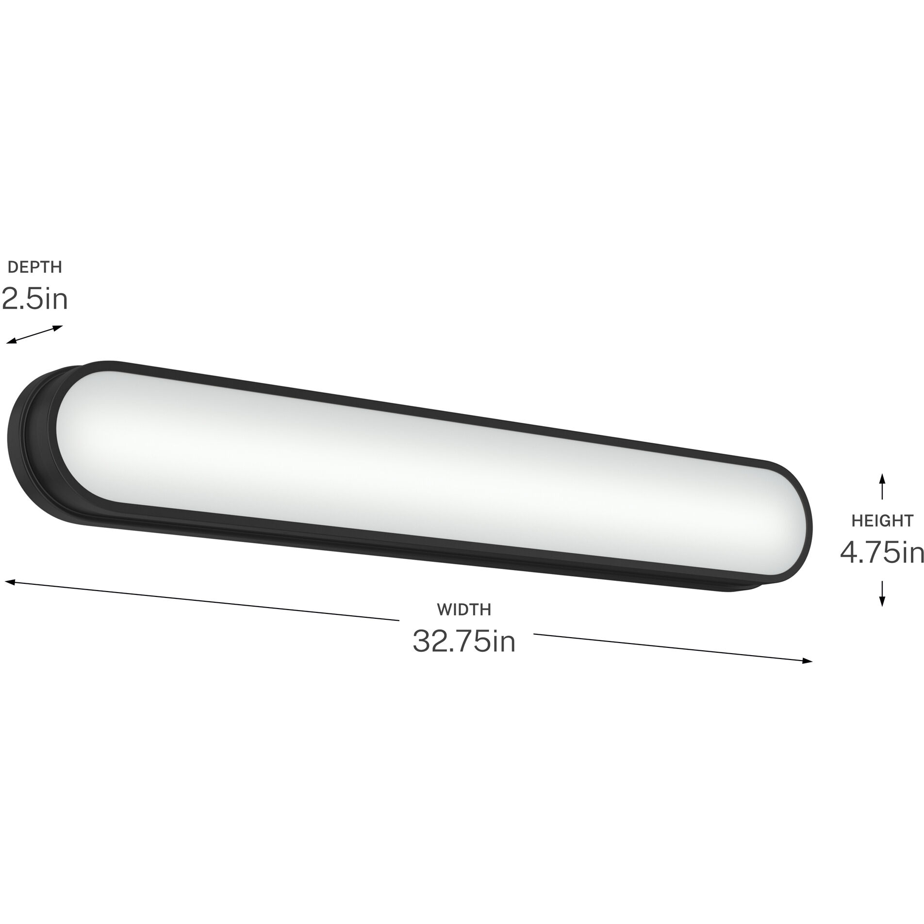 Daines LED 32.75 inch Black Bath Bar Wall Light
