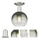 Downtown Urban Brookhaven Globe 1 Light 7.88 inch Brushed Satin Nickel Semi-Flush Mount Ceiling Light in Slate Glass