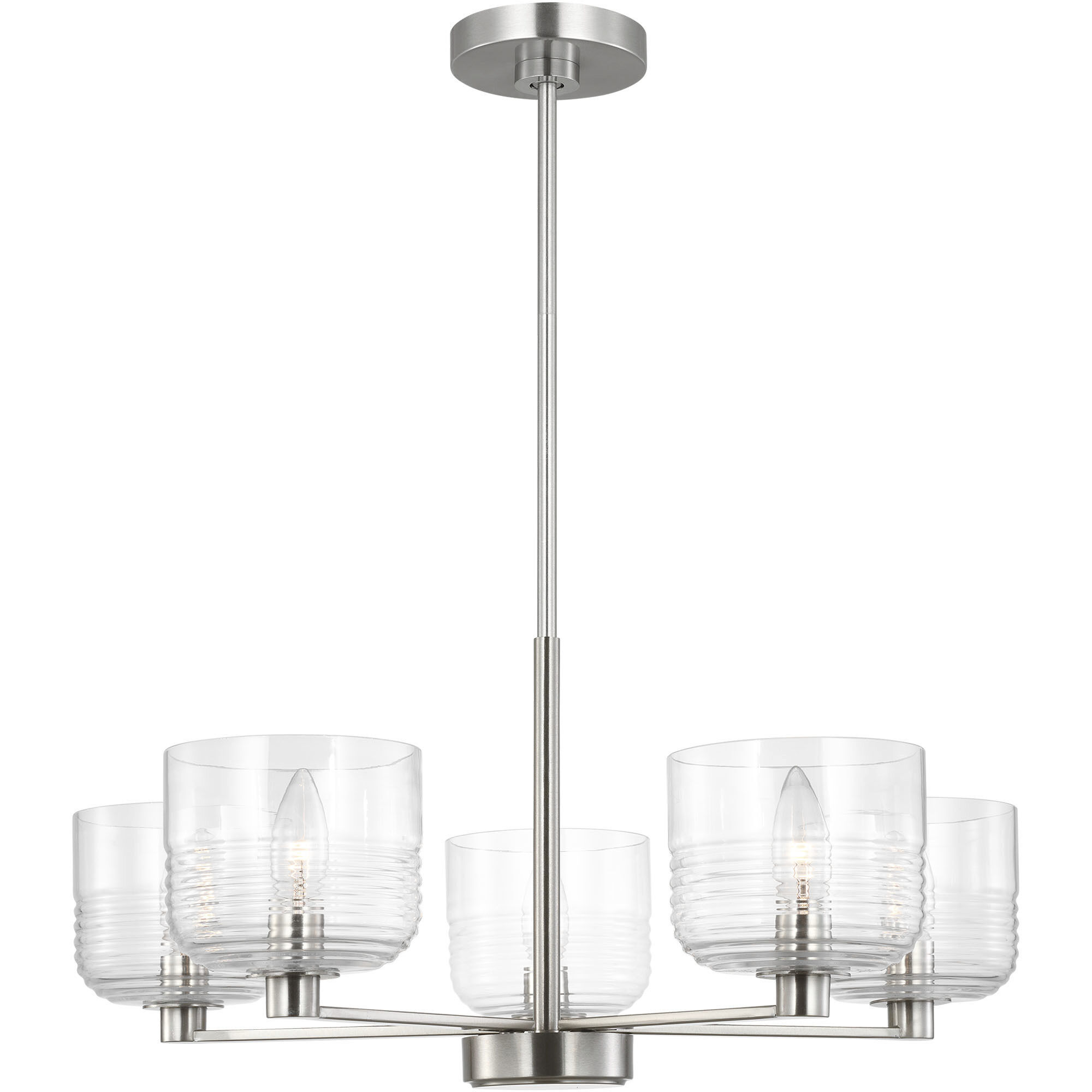 Drew & Jonathan Lochdale 5 Light 24 inch Brushed Nickel Chandelier Ceiling Light, Medium