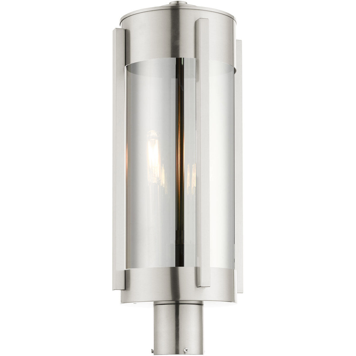 Sheridan 3 Light 22 inch Brushed Nickel Outdoor Post Top Lantern